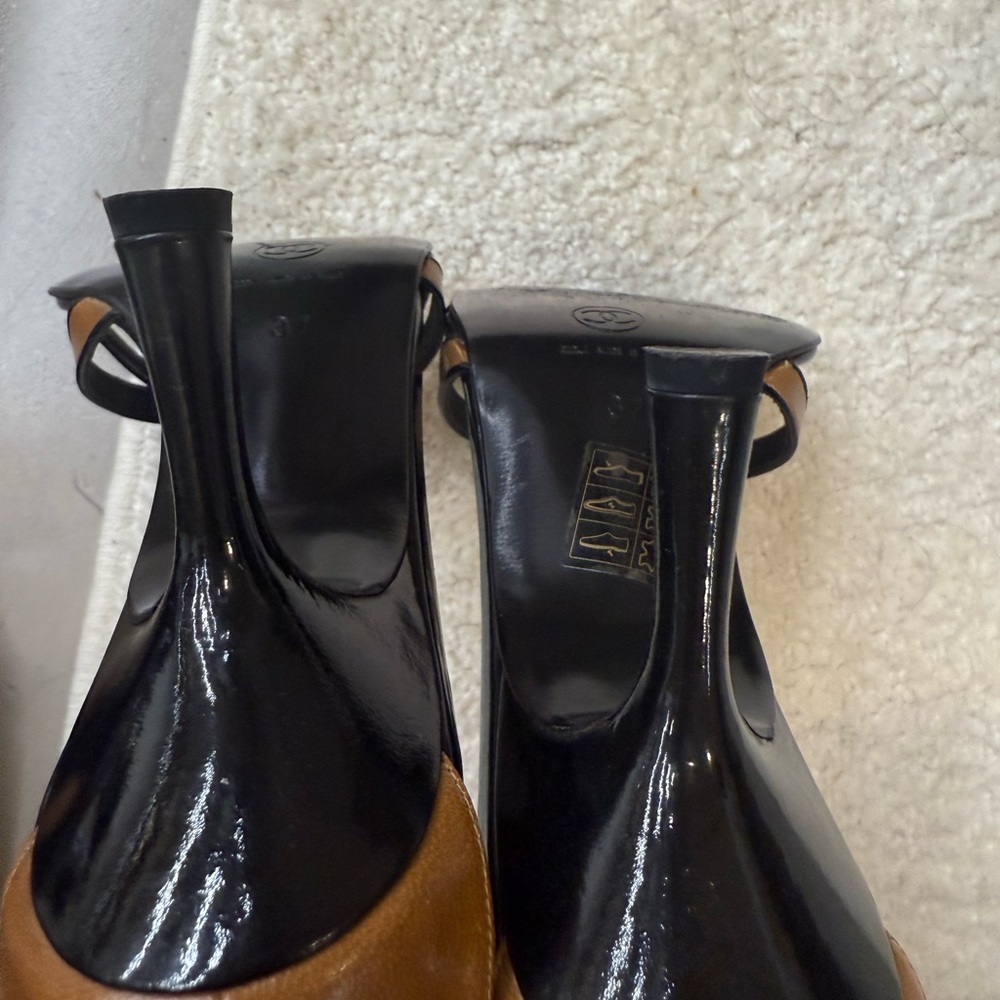 Brown Chanel crystal anklet sandals 37 - Picture 2 of 5
